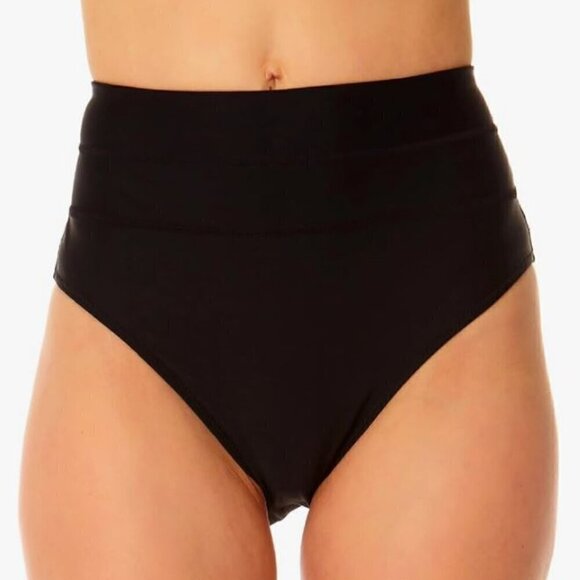 Black Full Coverage Hight Waist  Bikini Bottom Size L Coppersuit New - Picture 1 of 10